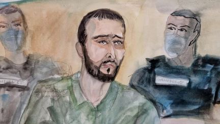Salah Abdeslam lors du procès des attentats du 13-Novembre (illustration). (ELISABETH DE POURQUERY / FRANCE TELEVISIONS)